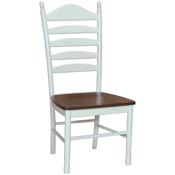 Parawood Bedford Ladderback Chair in White/Java | Natural Furniture